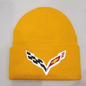 Yellow Kids Beanie with Embroidered Logo